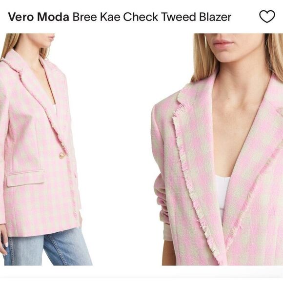 Vera Moda bree Kae check tweed blazer 6 - Picture 5 of 12